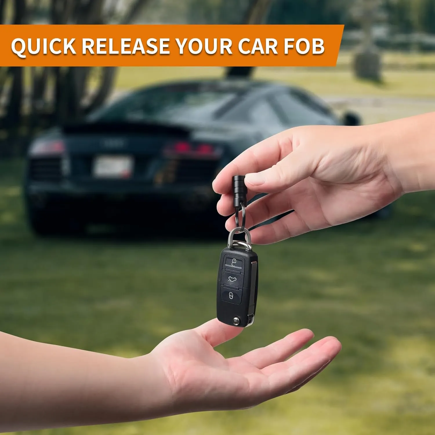 Quick Release Keychain Clip, Small Carabiner Clip & Pull Apart Detachable Key Ring, Car Key Chain Hooks Keyring