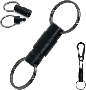 Quick Release Keychain Clip, Small Carabiner Clip & Pull Apart Detachable Key Ring, Car Key Chain Hooks Keyring