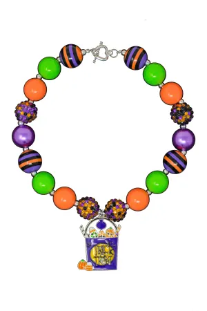 "Trick OR Treat" Candy Bag Bubblegum Necklace