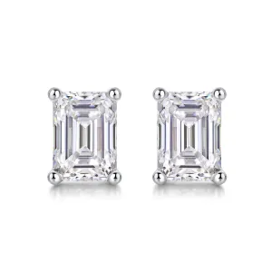 Real Silver Moissanite Studs