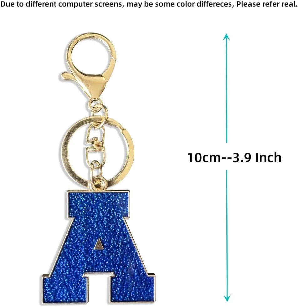 Red Black Letter A-Z Keychain for Women Men Purse Handbags Metal Alphabet Initial Letter Car Key Rings Novelty Key Chains