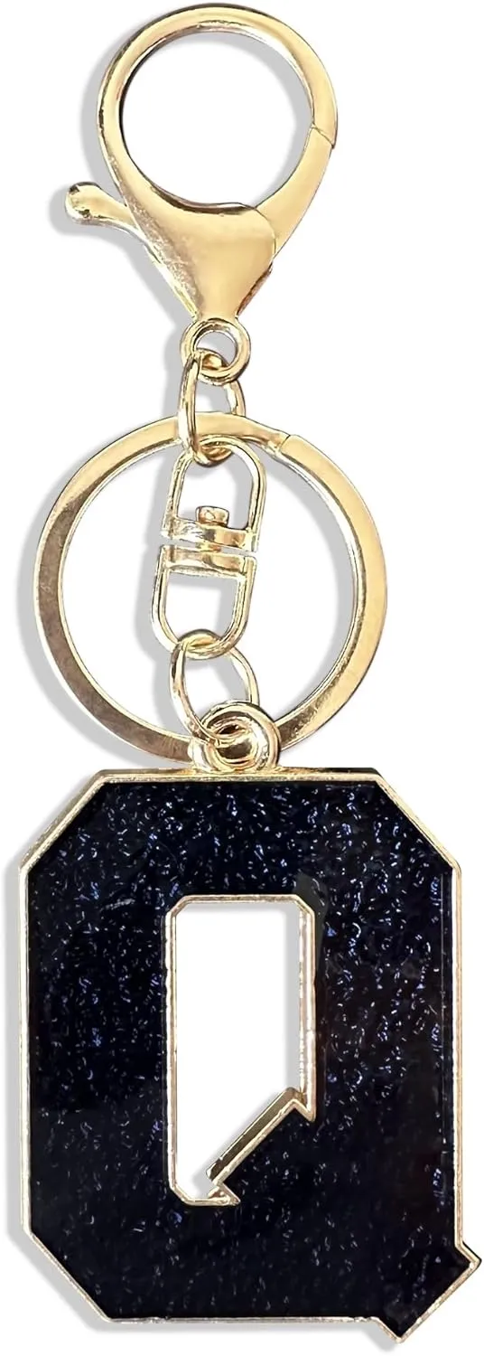 Red Black Letter A-Z Keychain for Women Men Purse Handbags Metal Alphabet Initial Letter Car Key Rings Novelty Key Chains