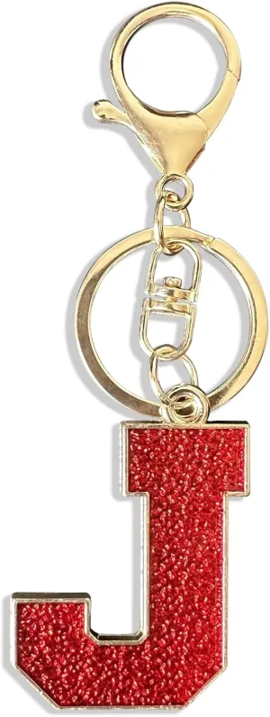 Red Black Letter A-Z Keychain for Women Men Purse Handbags Metal Alphabet Initial Letter Car Key Rings Novelty Key Chains
