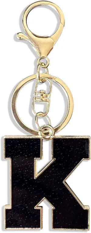 Red Black Letter A-Z Keychain for Women Men Purse Handbags Metal Alphabet Initial Letter Car Key Rings Novelty Key Chains