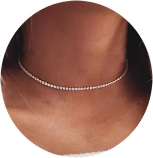 Rhinestone Necklace for Women Gold Sparkling Diamond Choker Tennis Necklace Bridesmaid Gifts Jewelry