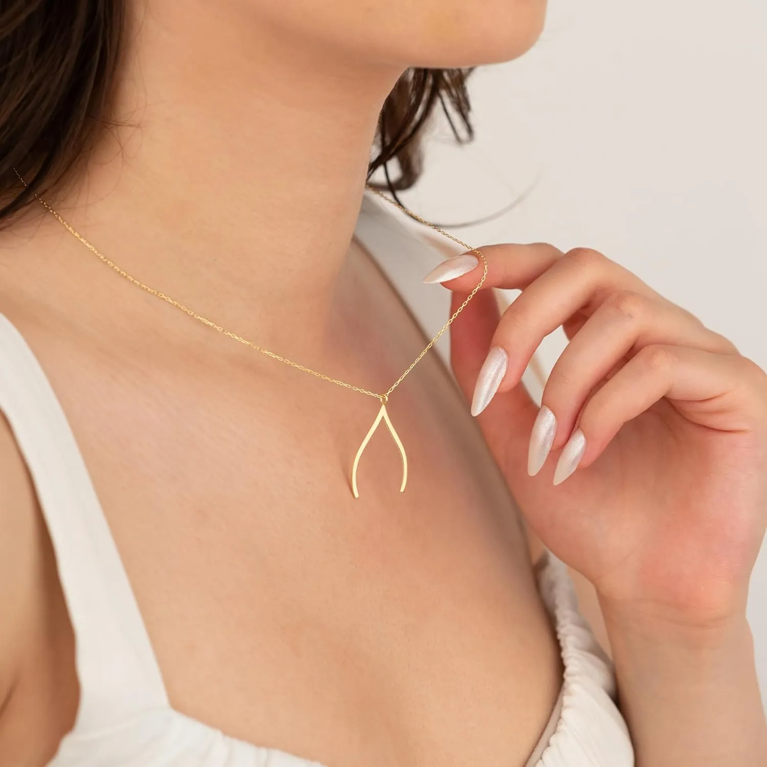 Ring Holder Necklace | Dainty Thick Chain Pendant for Wedding Rings | 14K Gold Geometric Design for Surgeons & Nurses | Graduation Gift