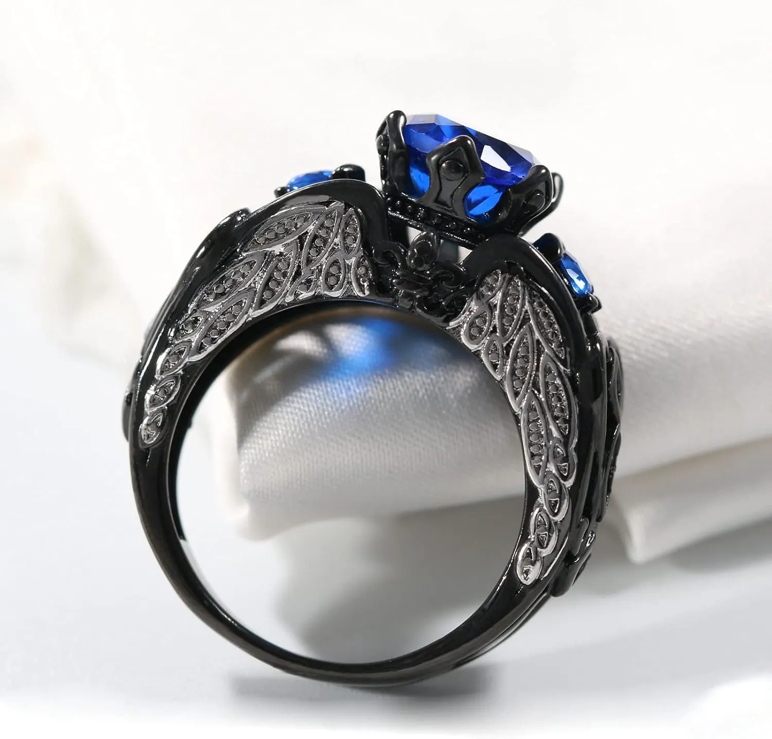 ringheart 2 Rings His and Hers Ring Couple Rings Matching ring Wings Ring Crown Ring Cz Womens Wedding Ring Sets Titanium Steel Mens Wedding Bands