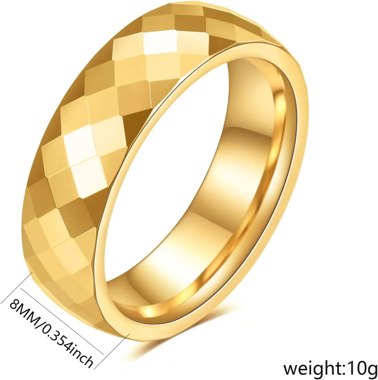 ringheart Couple Rings Matching Rings Yellow Gold Plated 1CT AAA CZ 2pcs Women Wedding Ring Sets for Him and Her Rings Men Band