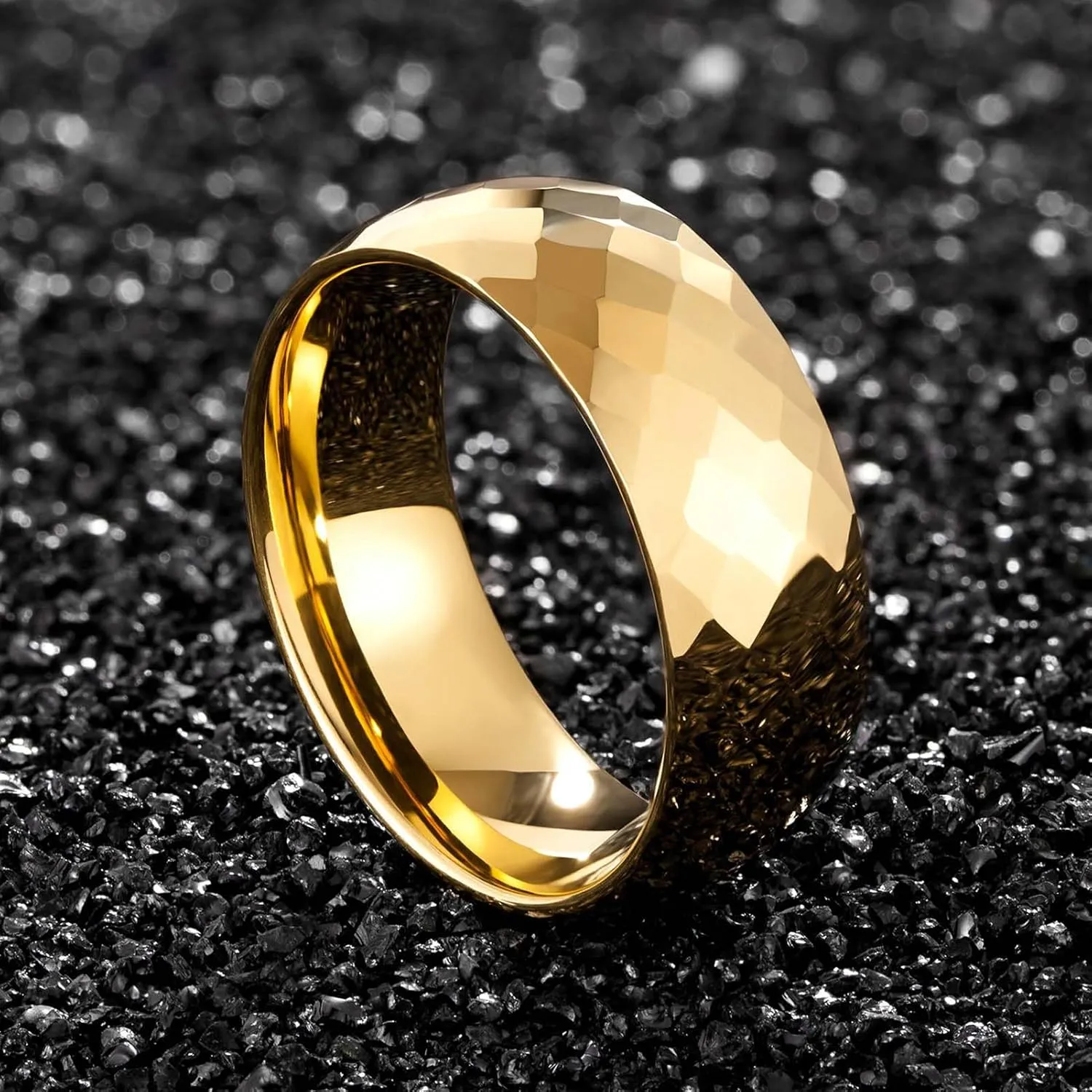 ringheart Couple Rings Matching Rings Yellow Gold Plated 1CT AAA CZ 2pcs Women Wedding Ring Sets for Him and Her Rings Men Band