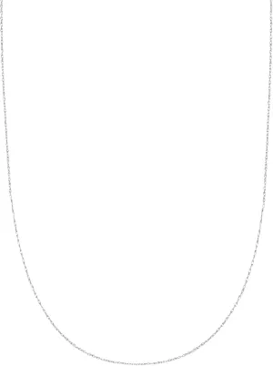 Ritastephens 10k Solid White Gold Lite or Sturdy Pendant Rope Chain Necklace (0.65mm, 1.1mm)