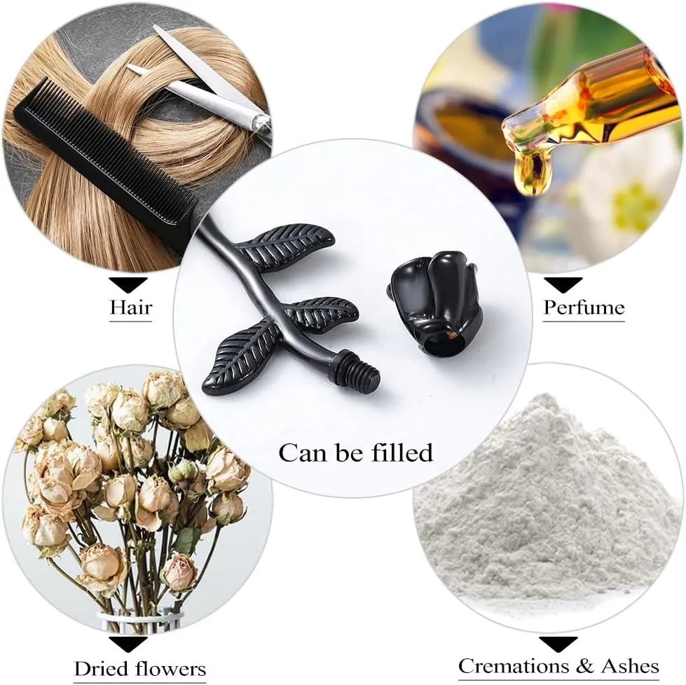 Rose Flower Cremation Jewelry Urn Necklaces for Ashes, Cremation Ash Jewelry Memorial Pendants for Human Pets Ashes