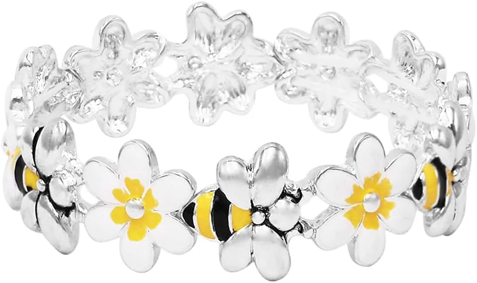 Rosemarie & Jubalee Women's BEEutiful Summertime Fun Enamel And Crystal Rhinestone Honey Bee Jewelry Pieces