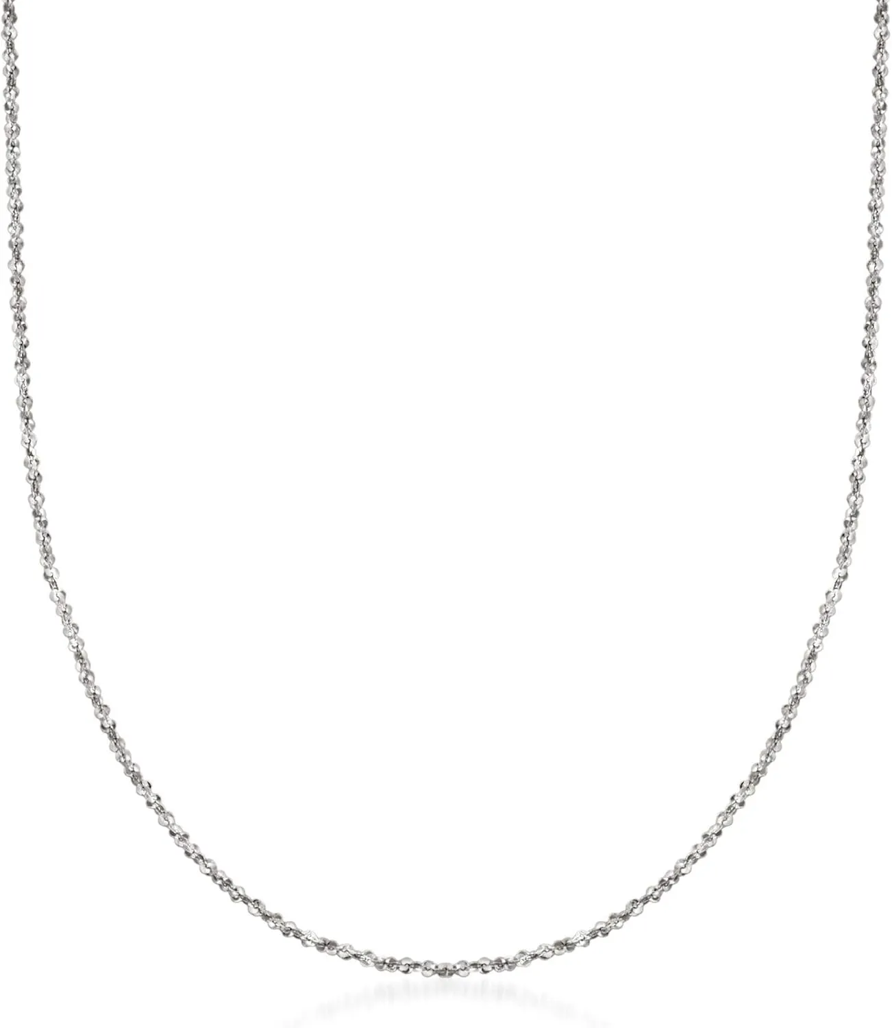 Ross-Simons Italian 1mm 14kt White Gold Twisted Sparkle-Chain Necklace. 16 inches