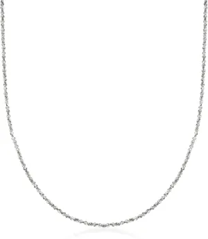 Ross-Simons Italian 1mm 14kt White Gold Twisted Sparkle-Chain Necklace. 18 inches