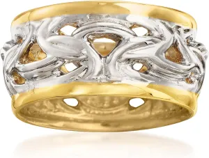 Ross-Simons Italian 2-Tone Sterling Silver Byzantine Ring