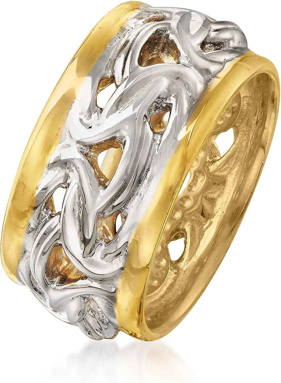 Ross-Simons Italian 2-Tone Sterling Silver Byzantine Ring