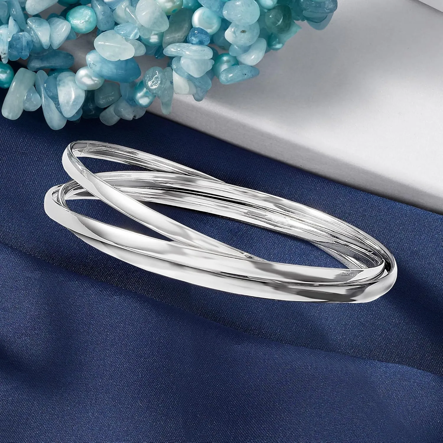 Ross-Simons Italian Sterling Silver Rolling Bangle Bracelet