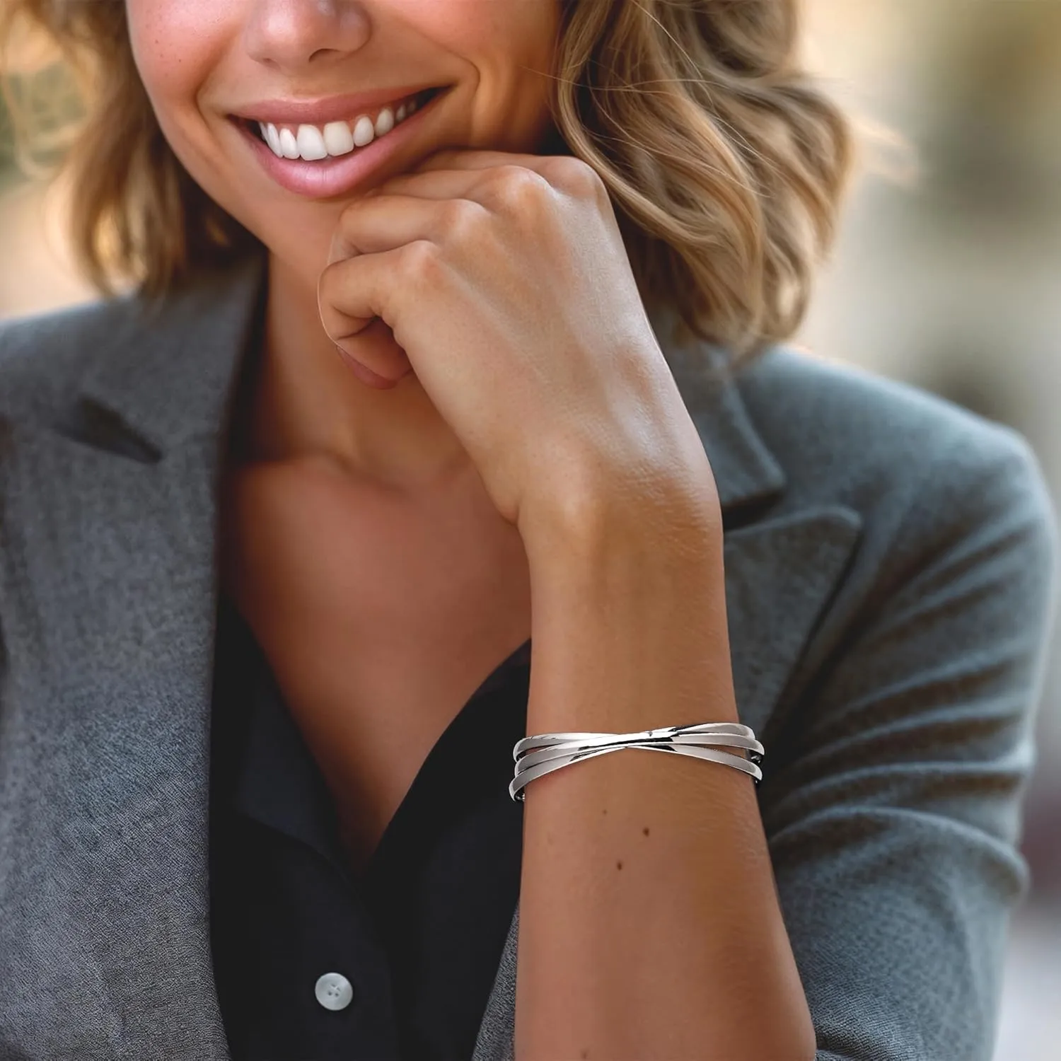 Ross-Simons Italian Sterling Silver Rolling Bangle Bracelet