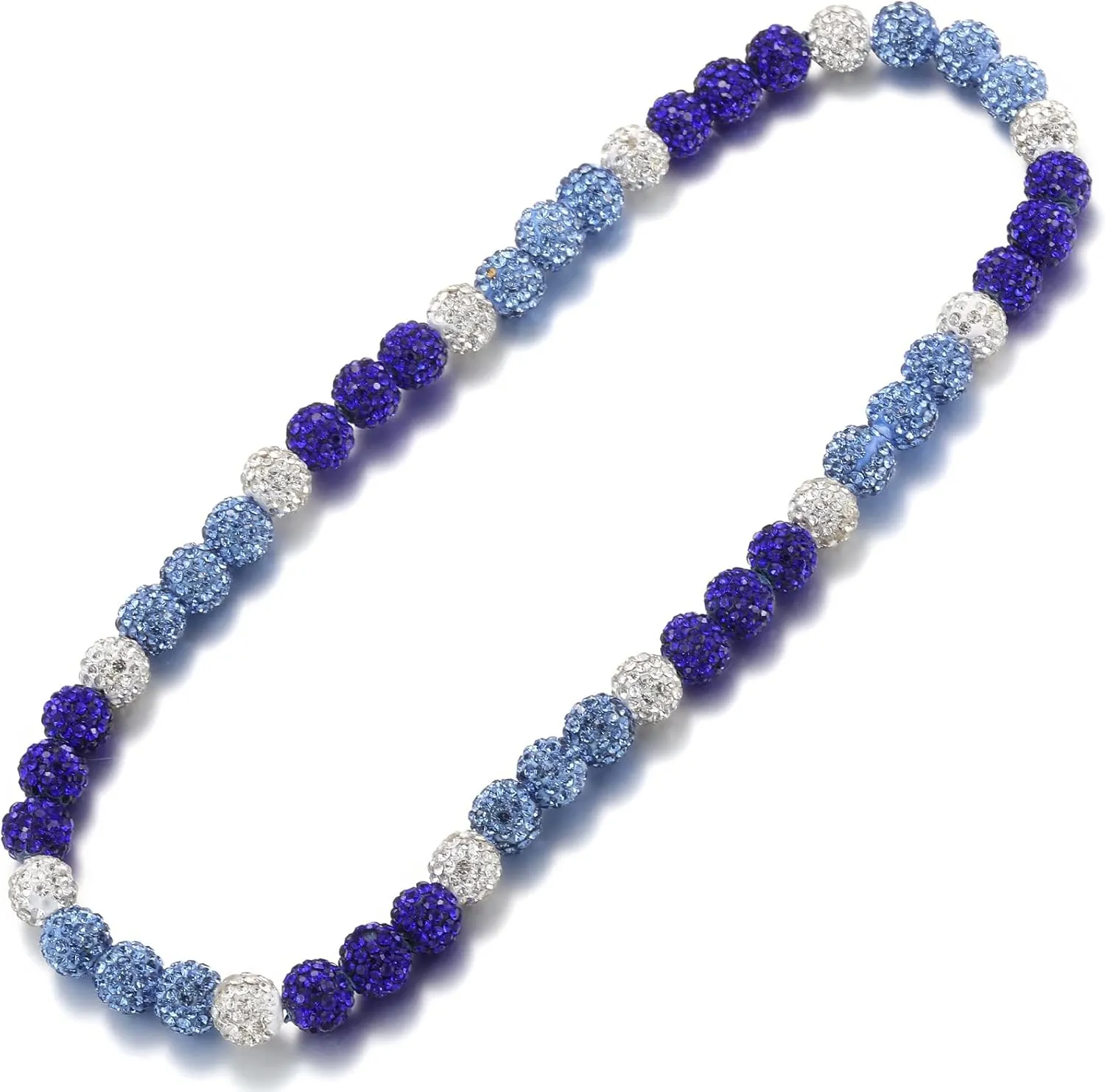 RWQIAN Baseball Beaded Necklace for Men Boys, Bling Drip Chains Inspired Accessory With Diamond Rhinestone Discoball, Jewelry Making Gift for Baseball Team Athletes