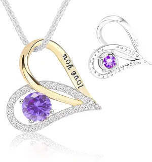 S925 Sterling Silver TwoTone Gold Heart Pendant Necklace | 18 2 Adjustable Necklace for Women with Bonus S925 Silver TwoTone Chain