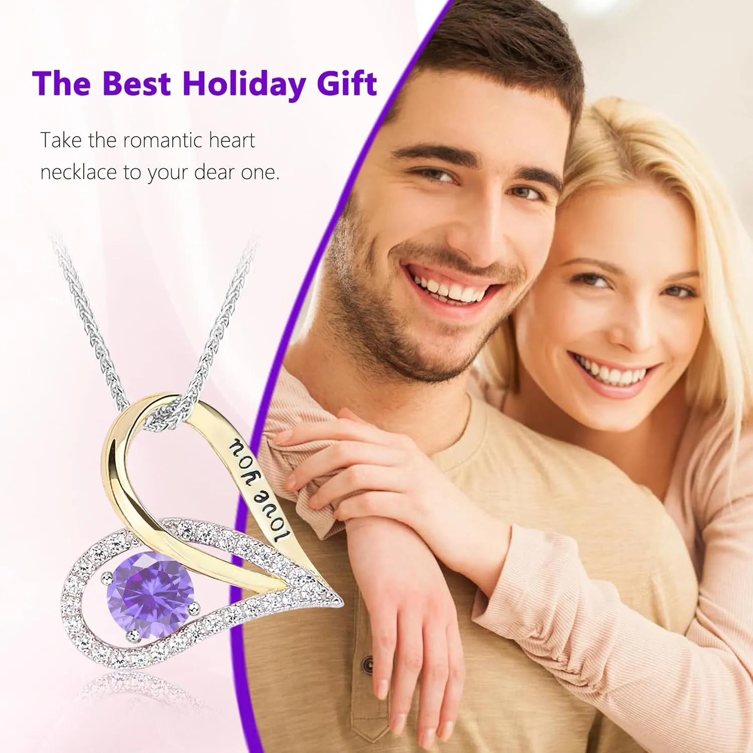 S925 Sterling Silver TwoTone Gold Heart Pendant Necklace | 18 2 Adjustable Necklace for Women with Bonus S925 Silver TwoTone Chain
