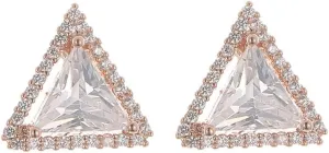 Shiny Crystal Triangle Cartilage Stud Earrings for Women Geometry Cubic Zirconia Rhinestone Studs Earrings Minimalist Statement Lightweight Jewelry