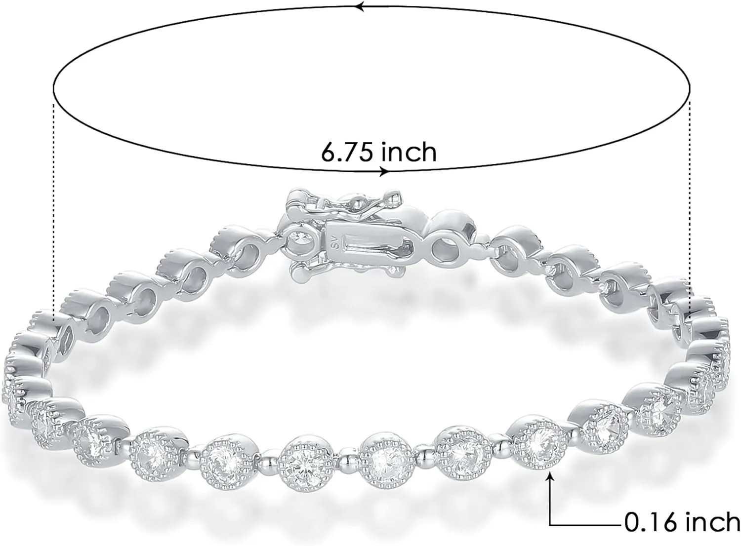 SHKA Tennis Bracelets for Women, Sterling Silver Diamond Bracelets for Women 925 Prime Jewelry, Rose Gold Dainty Bracelet for Women Trendy 6.75-7.25 Inch
