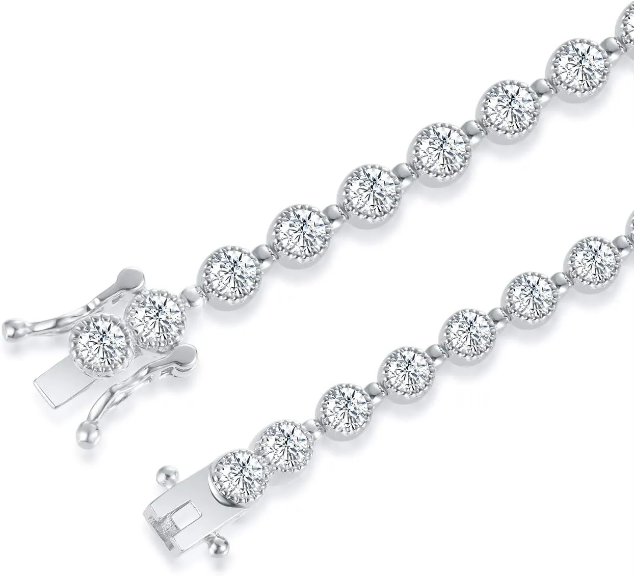 SHKA Tennis Bracelets for Women, Sterling Silver Diamond Bracelets for Women 925 Prime Jewelry, Rose Gold Dainty Bracelet for Women Trendy 6.75-7.25 Inch