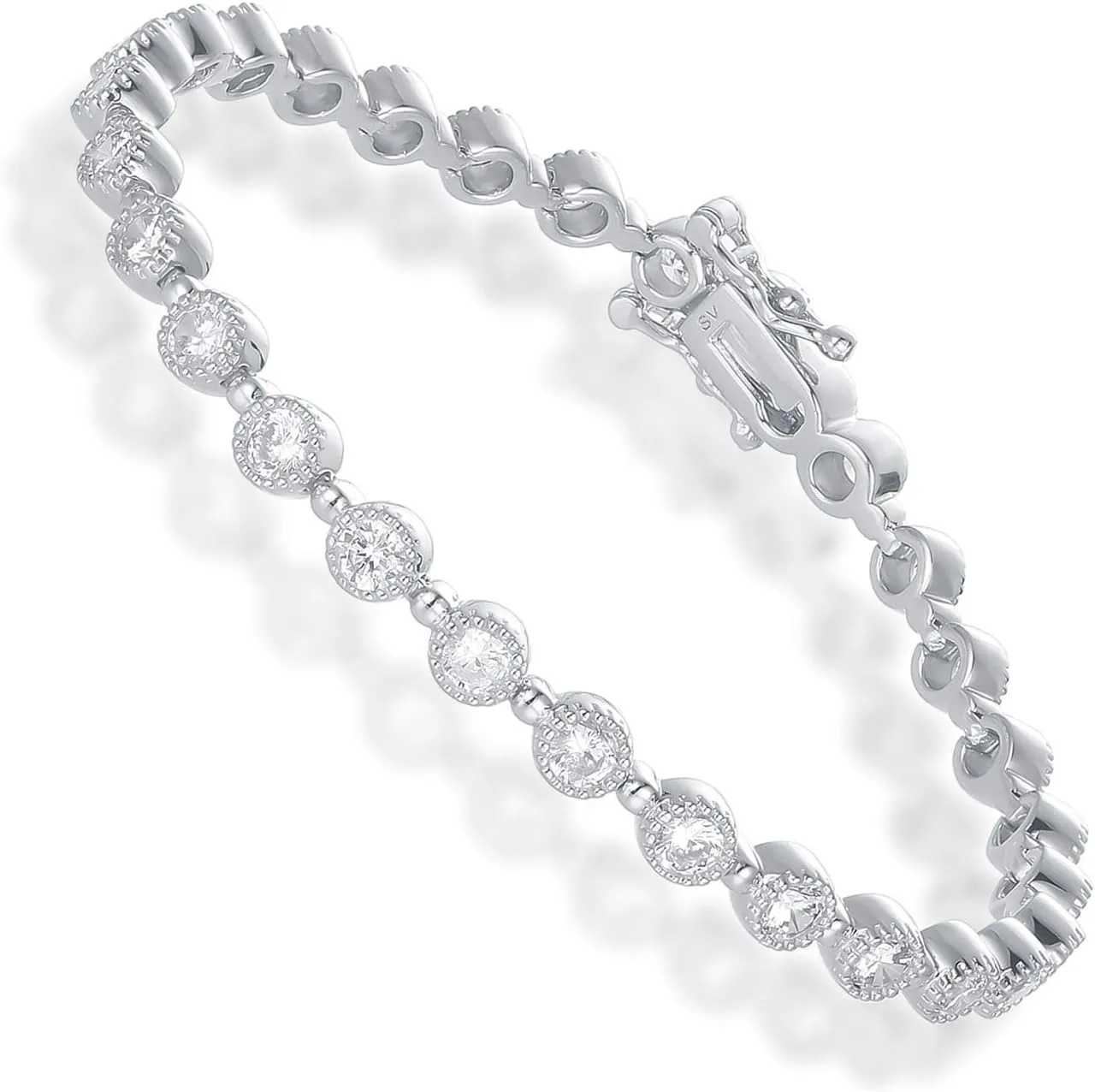 SHKA Tennis Bracelets for Women, Sterling Silver Diamond Bracelets for Women 925 Prime Jewelry, Rose Gold Dainty Bracelet for Women Trendy 6.75-7.25 Inch