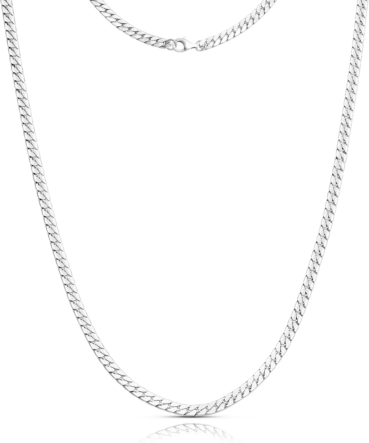 Silver Chain for Men, 3mm/5mm Herringbone Chains for Men Stainless Steel,Mens Necklace Chain 20/22 inch,Gift Box Included