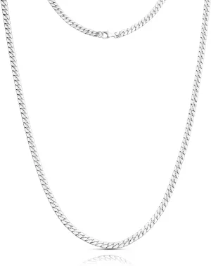 Silver Chain for Men, 3mm/5mm Herringbone Chains for Men Stainless Steel,Mens Necklace Chain 20/22 inch,Gift Box Included