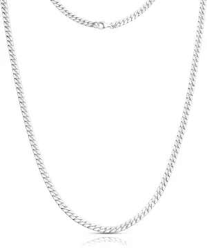 Silver Chain for Men, 3mm/5mm Herringbone Chains for Men Stainless Steel,Mens Necklace Chain 20/22 inch,Gift Box Included