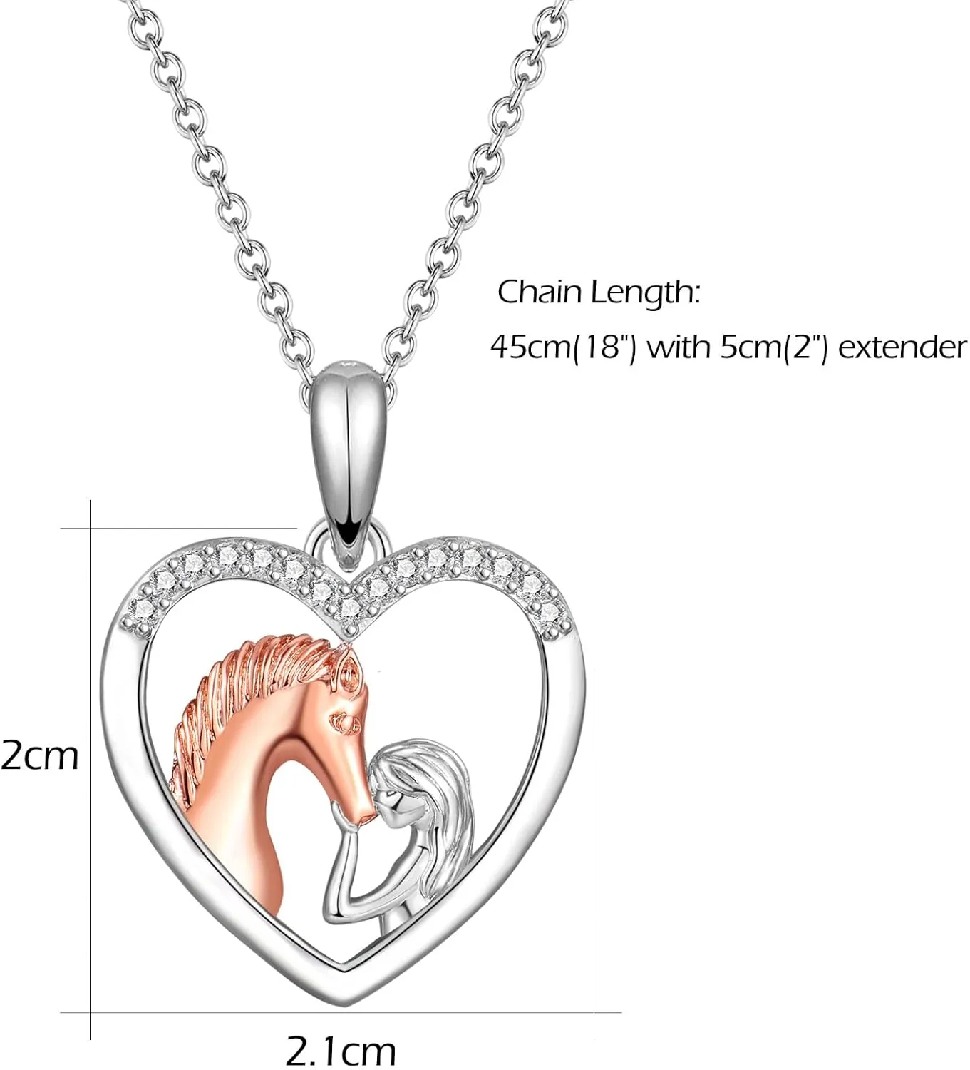 Silver Horse Necklace for Girls Women | Silver Horse Necklace Gifts for Teen Girls, Engraved Believe In Yourself Spirit Riding Horse Free Jewelry Gifts for Birthday Christmas Gifts for Girls