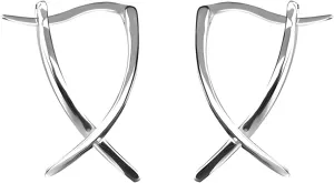 Silver X Hoop Earrings for Women Minimalist Lightweight X Earrings Jewelry