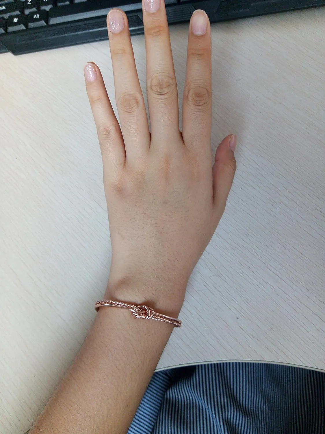 Simple Knot Love Knot Bangle Adjustable Open Cuffs Bracelet for Women Tie the Knot Bangle