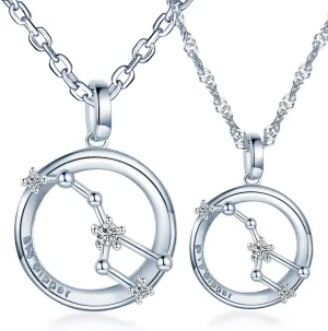 Simple Popular Big Dipper Necklace 925 Sterling Silver Lovely Dipper Pendant Couples Necklaces Jewelry Set
