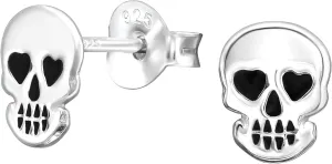 Skull Ghost 925 Sterling Silver Very Tiny Stud Earrings, Piercing Jewelry