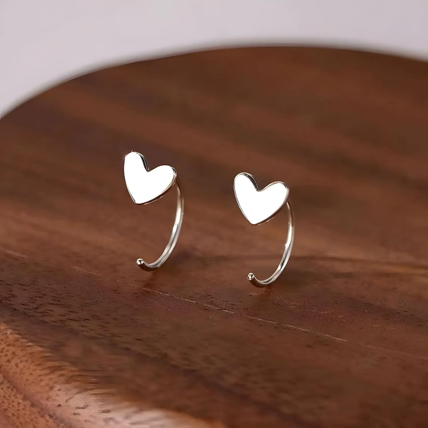 Small Huggie Half Hoop Earrings CZ Open Hoop Earrings CZ Tiny Cartilage Hypoallergenic Stud Earrings for Women Men