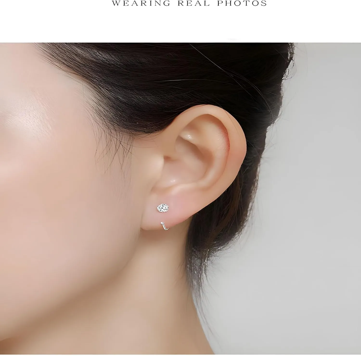 Small Huggie Half Hoop Earrings CZ Open Hoop Earrings CZ Tiny Cartilage Hypoallergenic Stud Earrings for Women Men