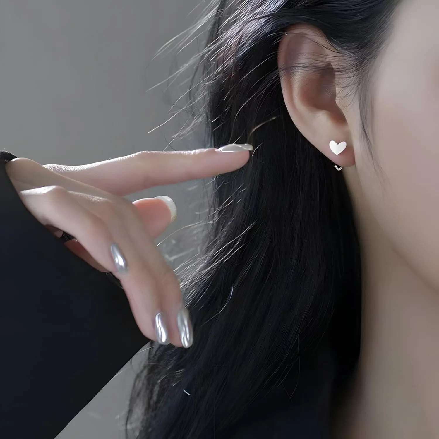 Small Huggie Half Hoop Earrings CZ Open Hoop Earrings CZ Tiny Cartilage Hypoallergenic Stud Earrings for Women Men