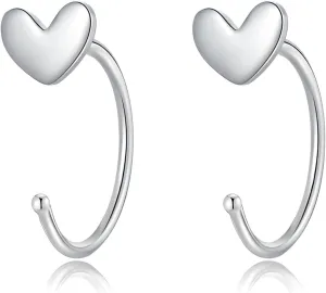 Small Huggie Half Hoop Earrings CZ Open Hoop Earrings CZ Tiny Cartilage Hypoallergenic Stud Earrings for Women Men