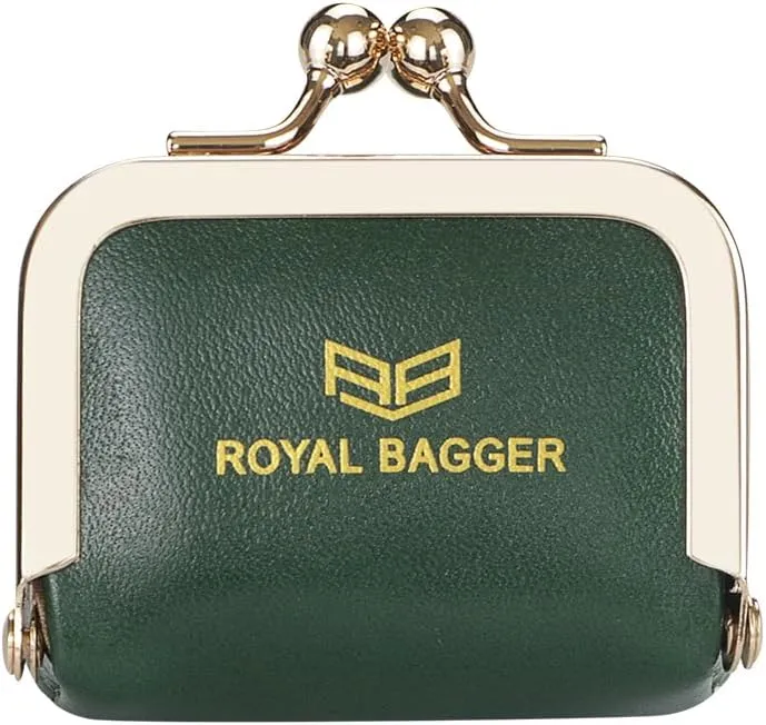 Small Size, Retro Genuine Leather Mini Kiss Lock Coin Purse  Women's Jewelry Box for Earrings, Rings & More 3894 (Rose)