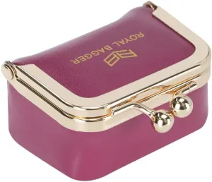 Small Size, Retro Genuine Leather Mini Kiss Lock Coin Purse  Women's Jewelry Box for Earrings, Rings & More 3894 (Rose)