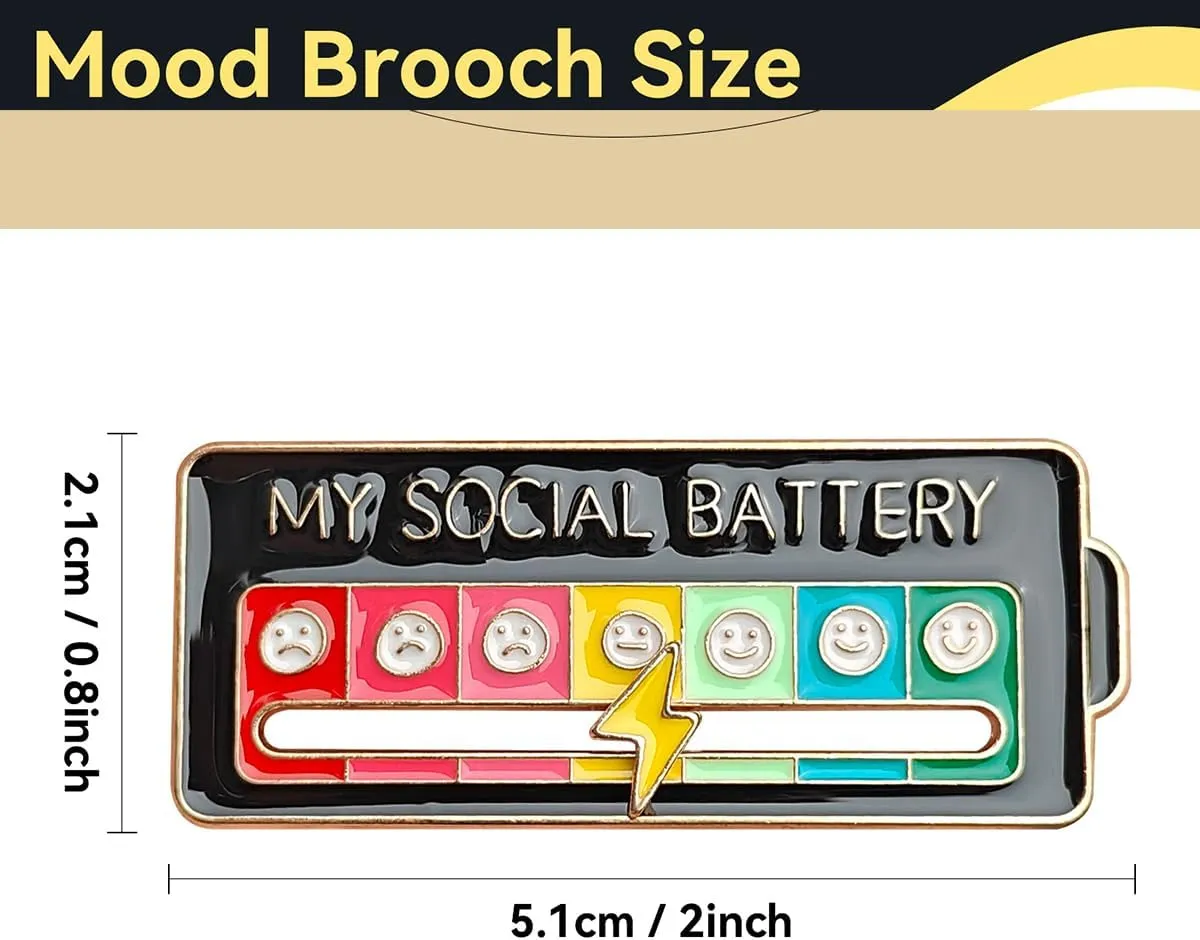 Social Mood Pins - humorous social fun enamel mood pins for introverts
