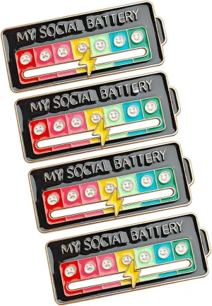 Social Mood Pins - humorous social fun enamel mood pins for introverts