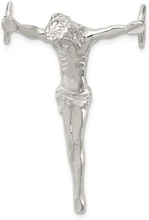 Sonia Jewels Real 925 Sterling Silver Jesus Cross Chain Slide Pendant