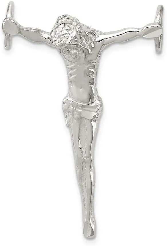 Sonia Jewels Real 925 Sterling Silver Jesus Cross Chain Slide Pendant