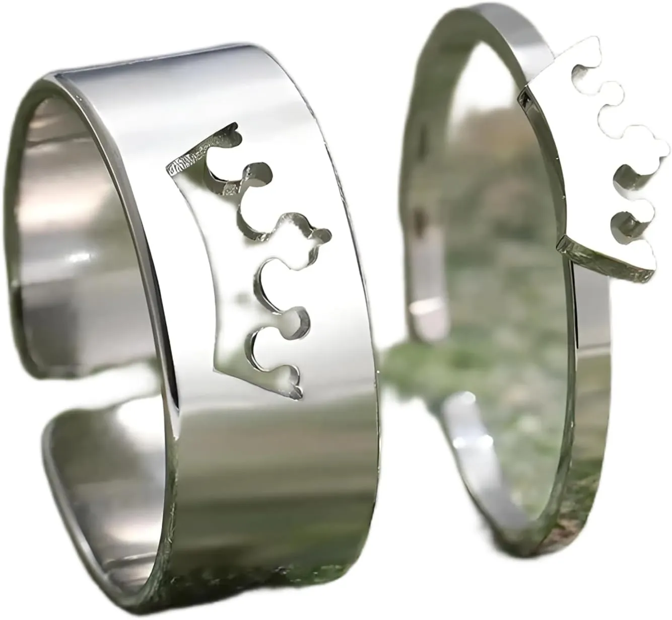 Stainless Steel Rings Vintage Butterfly Heart Crown Goth Adjustable Couple Ring For Women Jewelry Engagement Wedding-NG29