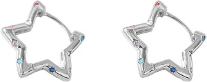 Star Earrings for Women Gold Star Hoop Huggie Earrings Dainty Colour Rhinestone Star Earrings Hypoallergenic Small Hoop Earrings Cartilage Jewelry for Women