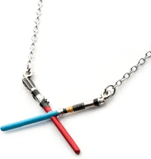 Star Wars Crossed Light Sabers Pendant Necklace